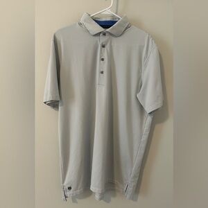 Greyson Golf Polo Men’s Size XL Light Gray Striped Short Sleeve Performance